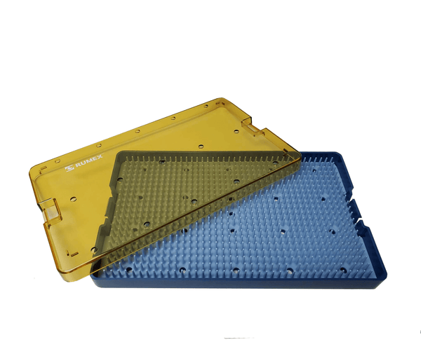 010R 18-304 Plastic Sterilizing Tray with Silicone Finger Mat, Extra Large, 254×152×19 mm, 10×6×0.75″