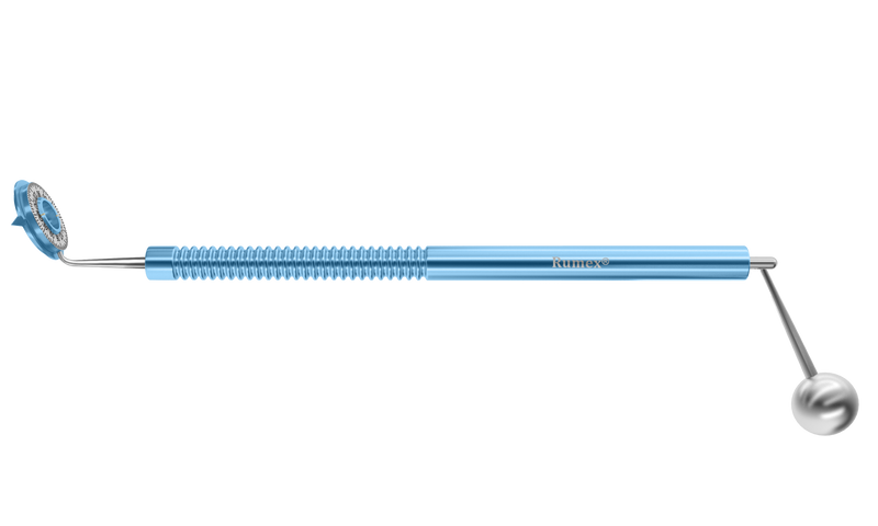 999R 3-196 Richman Toric Marker, Straight Shaft, Rotating Ring for Accurate Alignment, Wide Central Opening, Stainless Steel Gravity System, Length 132 mm, Round Titanium Handle