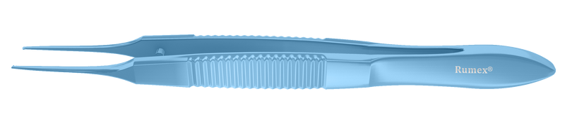 051R 4-058T Bonn Corneal Forceps, Straight, 0.12 mm, 1x2 Teeth, Medium Size, Flat Handle, Length 94 mm, Titanium
