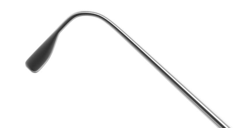 197R 5-041 Graefe Muscle Hook, Size 1, 1.00 x 8.00 mm Hook, Length 135 mm, Flat Titanium Handle