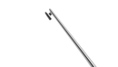 041R 5-030 Kuglen Iris Hook, Angled, H-Shaped Tip, Length 122 mm, Round Titanium Handle