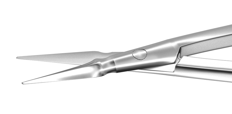 043R 11-050S Vannas Capsulotomy Scissors, Straight, Sharp Tips, 6.00 mm Blades, Flat Handle, Length 84 mm, Stainless Steel
