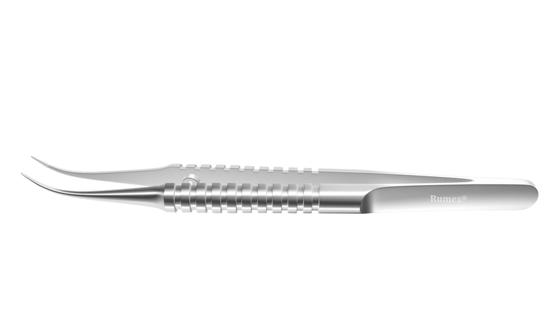 091R 4-186S Tennant Curved Tying Forceps, Extra-Delicate Tips, for 9-0 To 11-0 Sutures, Round Handle, Length 107 mm, Stainless Steel
