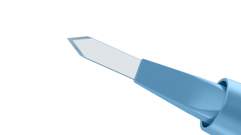 999R 6-10/6-070 Side-Port Diamond Knife, Lancet Blade, 1.00 mm, Straight, Length 120 mm, Titanium Handle