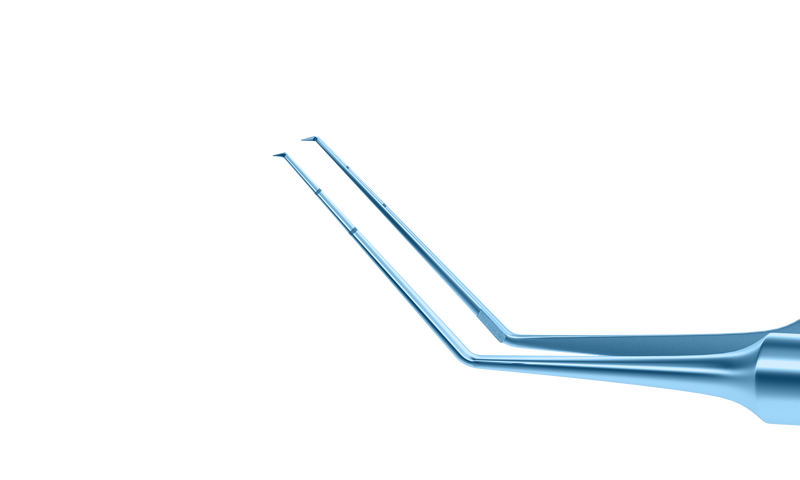 132R 4-03114T Utrata Capsulorhexis Forceps with Scale (2 Engravings at 3.00, 6.00 mm), Cystotome Tips, 11.50 mm Straight Jaws, Round Handle, Length 110 mm, Titanium