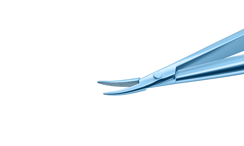 127R 8-070T Barraquer Needle Holder, 12.00 mm Fine Jaws, Curved, with Lock, Long Size, Length 125 mm, Titanium