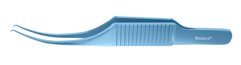 063R 4-0504T Colibri-Bonn Corneal Forceps, 0.12 mm, 1x2 Teeth, Flat Handle, Length 77 mm, Titanium