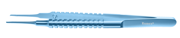 116R 4-0551T Straight Corneal Forceps, Bonn-Catalano Type, 0.12 mm, 1x2 Teeth, Round Handle, Length 105 mm, Titanium